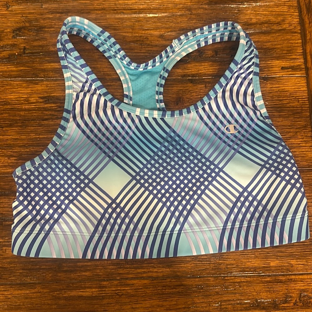 Women’s champion sports bra, double dry,  size large, blue NEW